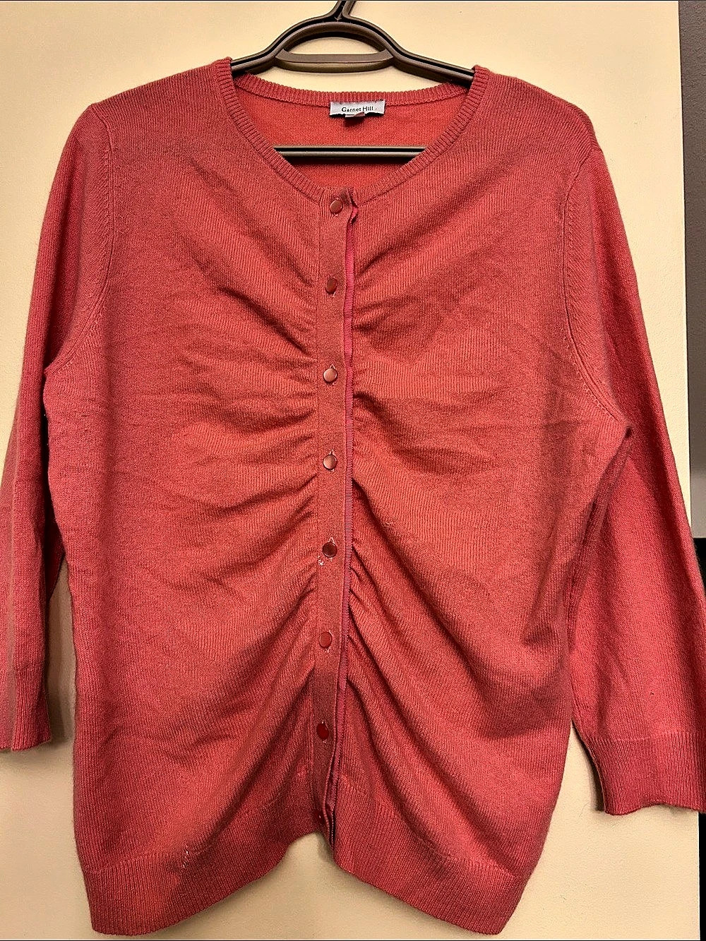 Garnet Hill Cashmere Cardigan in Pink Size Medium
